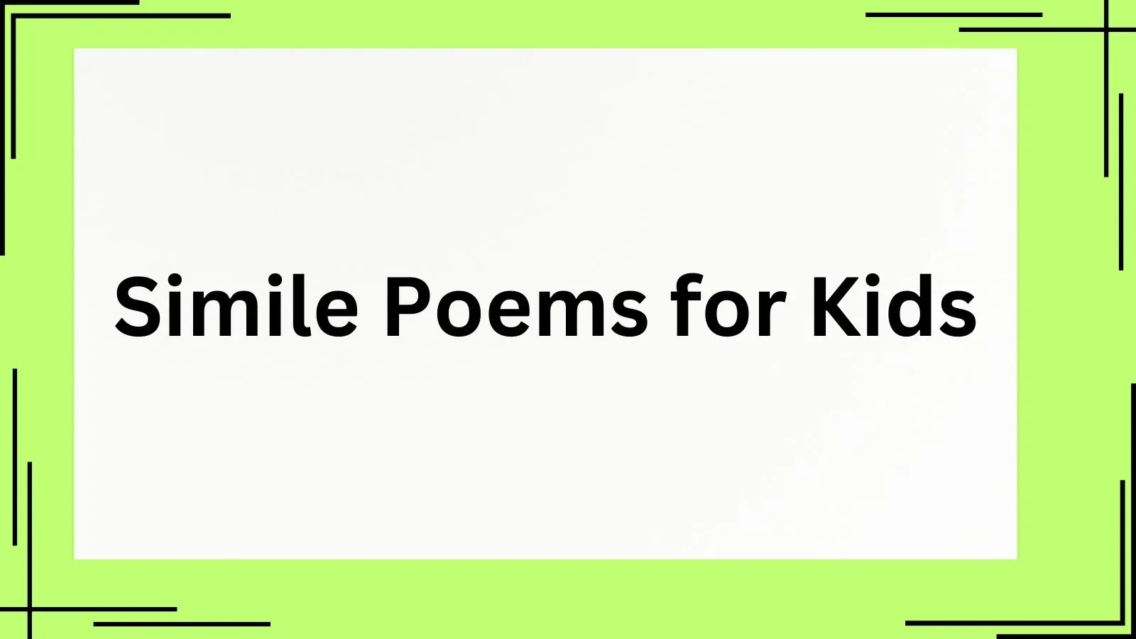 Simile Poems for Kids