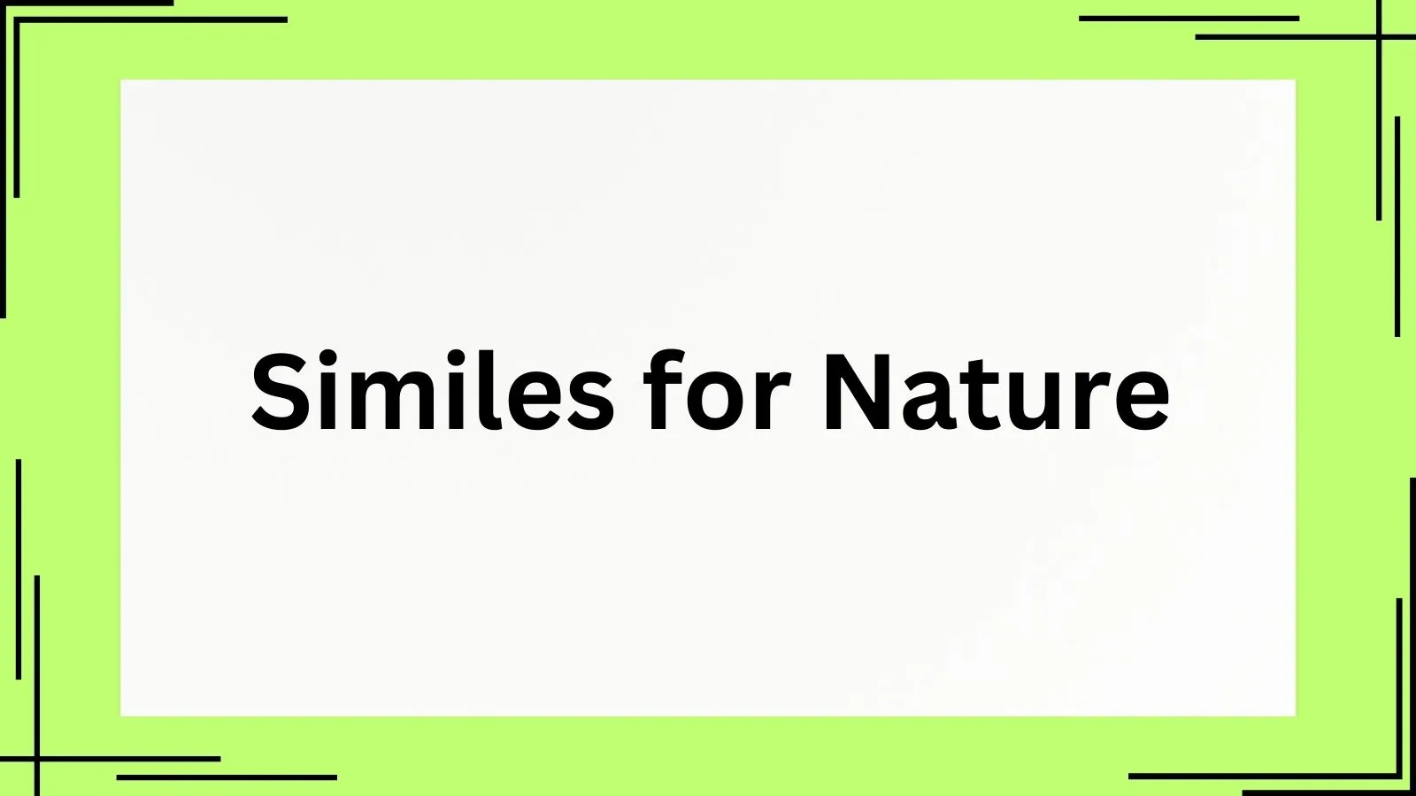 Similes for Nature