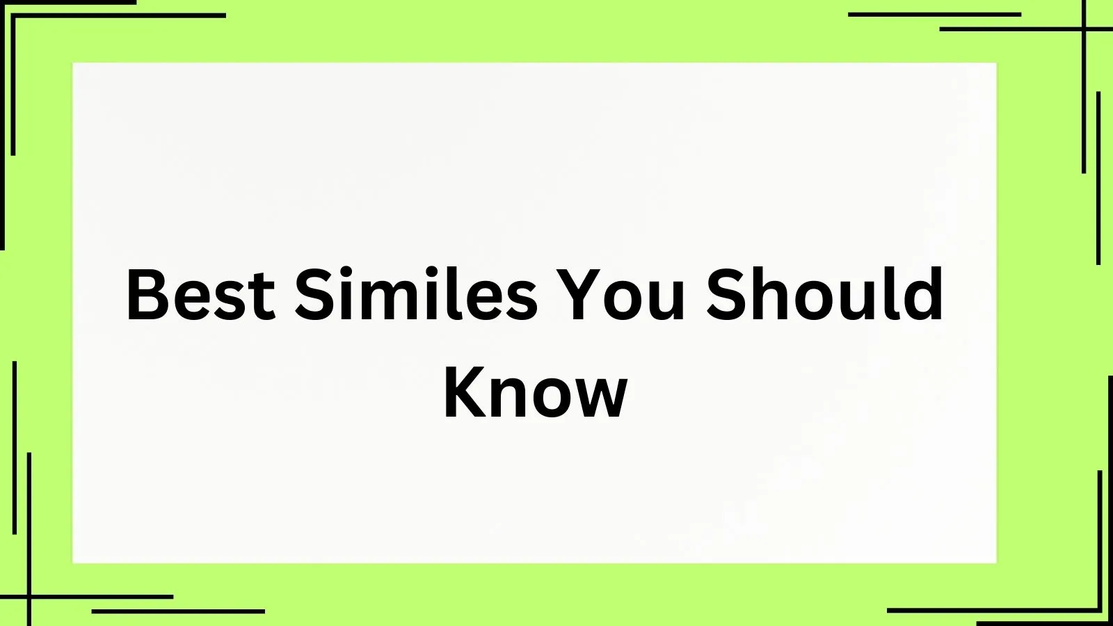 Best Similes You Should Know