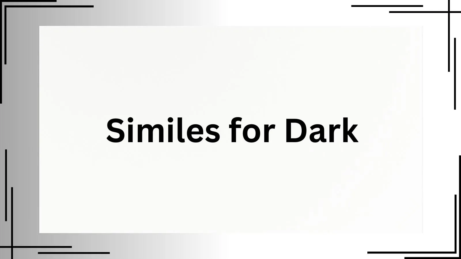 Similes for Dark