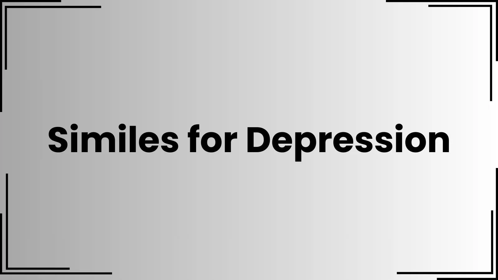 Similes for Depression