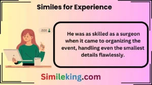 Read more about the article 25+ Similes for Experience You Need to Know<div class="last-updated" style="font-size:14px; font-weight:bold; color:#444; background:#f5f5f5; padding:10px; border-radius:5px; margin-top:10px; margin-bottom:20px;">
                 Last updated: April 18, 2025 at 2:41 pm by Charles
            </div>