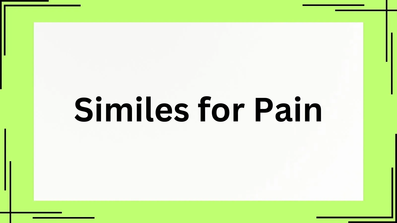 Similes for Pain