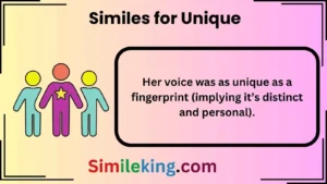 Read more about the article 15+ Similes for Unique: Expressing Uniqueness in Different Contexts<div class="last-updated" style="font-size:14px; font-weight:bold; color:#444; background:#f5f5f5; padding:10px; border-radius:5px; margin-top:10px; margin-bottom:20px;">
                 Last updated: July 5, 2025 at 8:20 am by Charles
            </div>